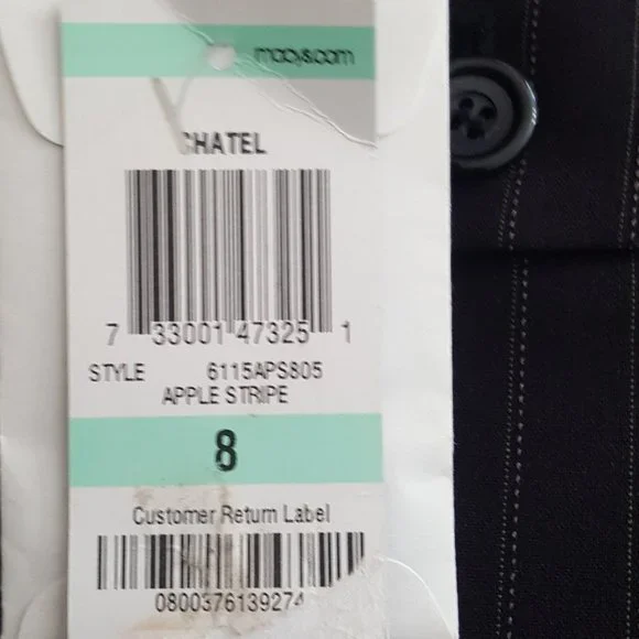 New STYLE & CO Strech Collection Womens Button Suit Jacket Black Striped - Picture 10 of 12